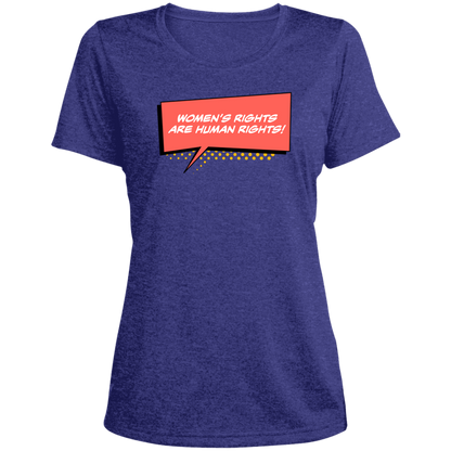 Women Are Human... Ladies' Heather Scoop Neck Performance Tee