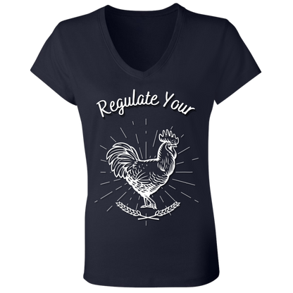 Regulate Your C**k - Ladies' Jersey V-Neck T-Shirt