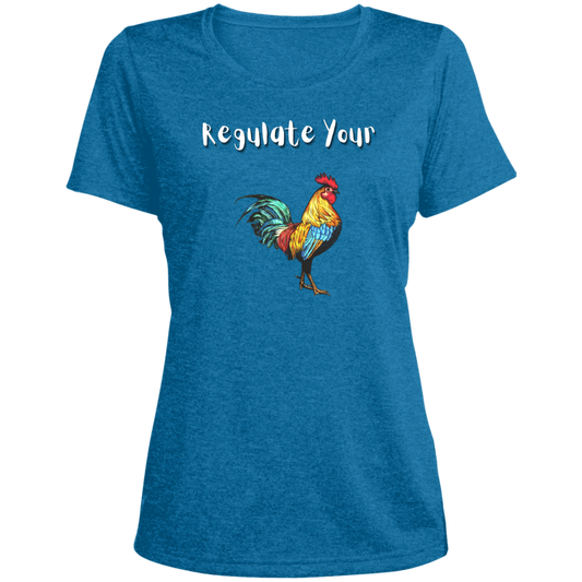 Regulate Your C**k - Ladies' Heather Scoop Neck Performance Tee