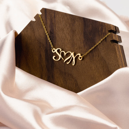 Personalized Initial Heart Necklace...