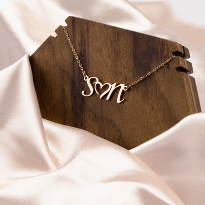 Personalized Initial Heart Necklace...