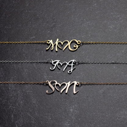 Personalized Initial Heart Necklace...