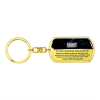 Dog Tag with Swivel Keychain (Gold)