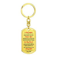 Dog Tag with Swivel Keychain (Gold)