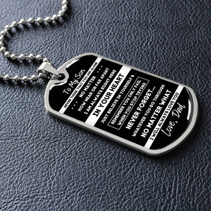 To My Son, From Dad... Premium Dog Tag Necklace (Engrave It!)