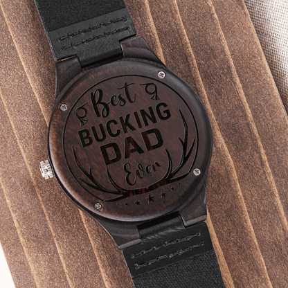 Best Bucking Dad Natural Wooden Watch