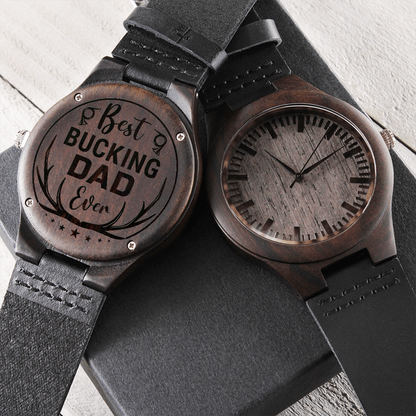 Best Bucking Dad Natural Wooden Watch