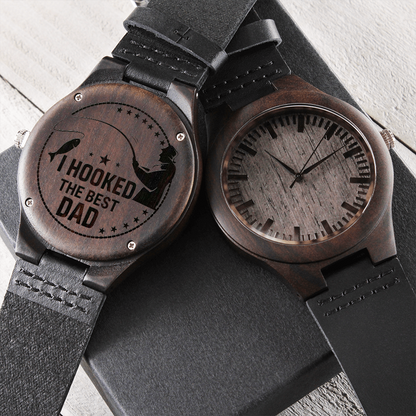 I Hooked The Best DAD Natural Wooden Watch