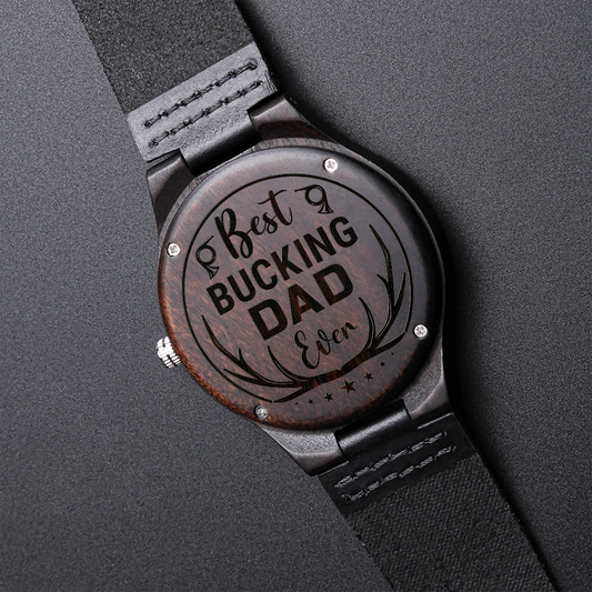 Best Bucking Dad Natural Wooden Watch