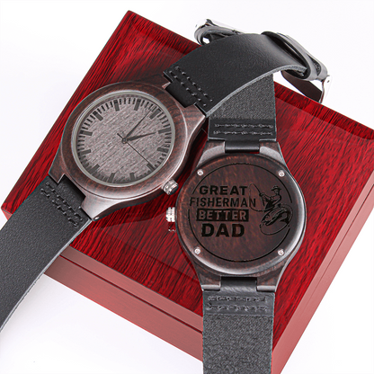 Great Fisherman Better DAD Natural Wooden Watch