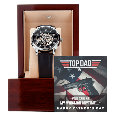 Top Dad, My Wing Man... Open Face Watch