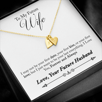 18K Yellow Gold Finish - 2 Hearts