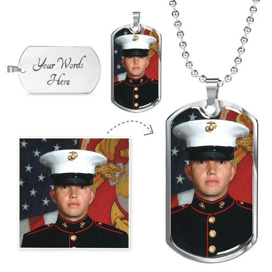 Photo & Engraved Dog Tag Necklace (Personalize It)